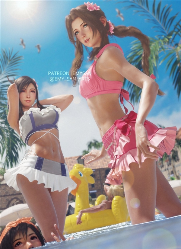 网友自制了《最终幻想7:重制版》蒂法和爱丽丝美图,一起来欣赏下吧(图1) 粉丝制《最终幻想7:重制版》蒂法爱丽丝美图 春光无限好